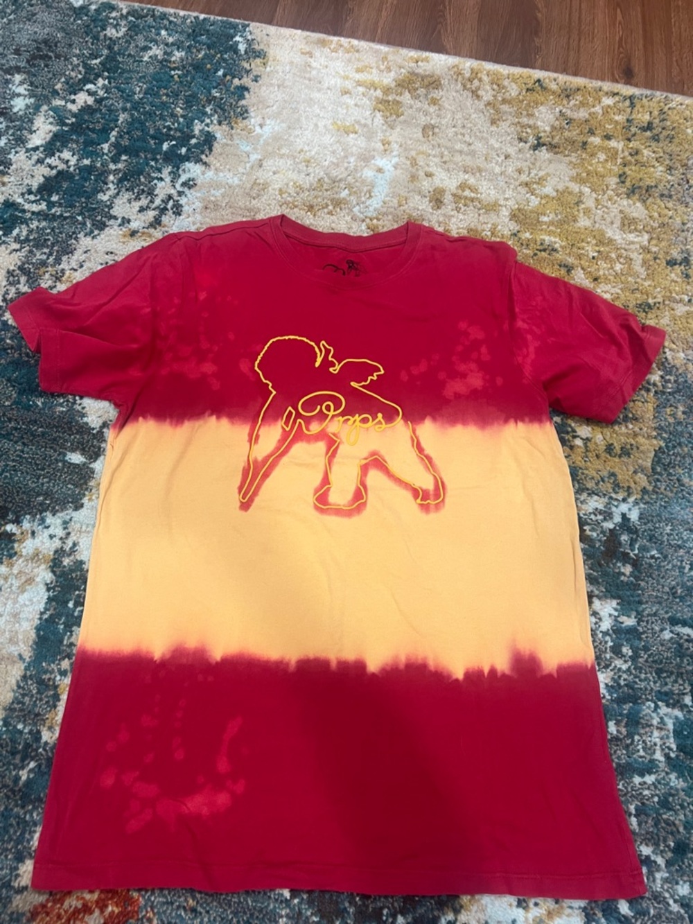 PRPS Red and Yellow Tie-Dye Elephant Graphic Tee